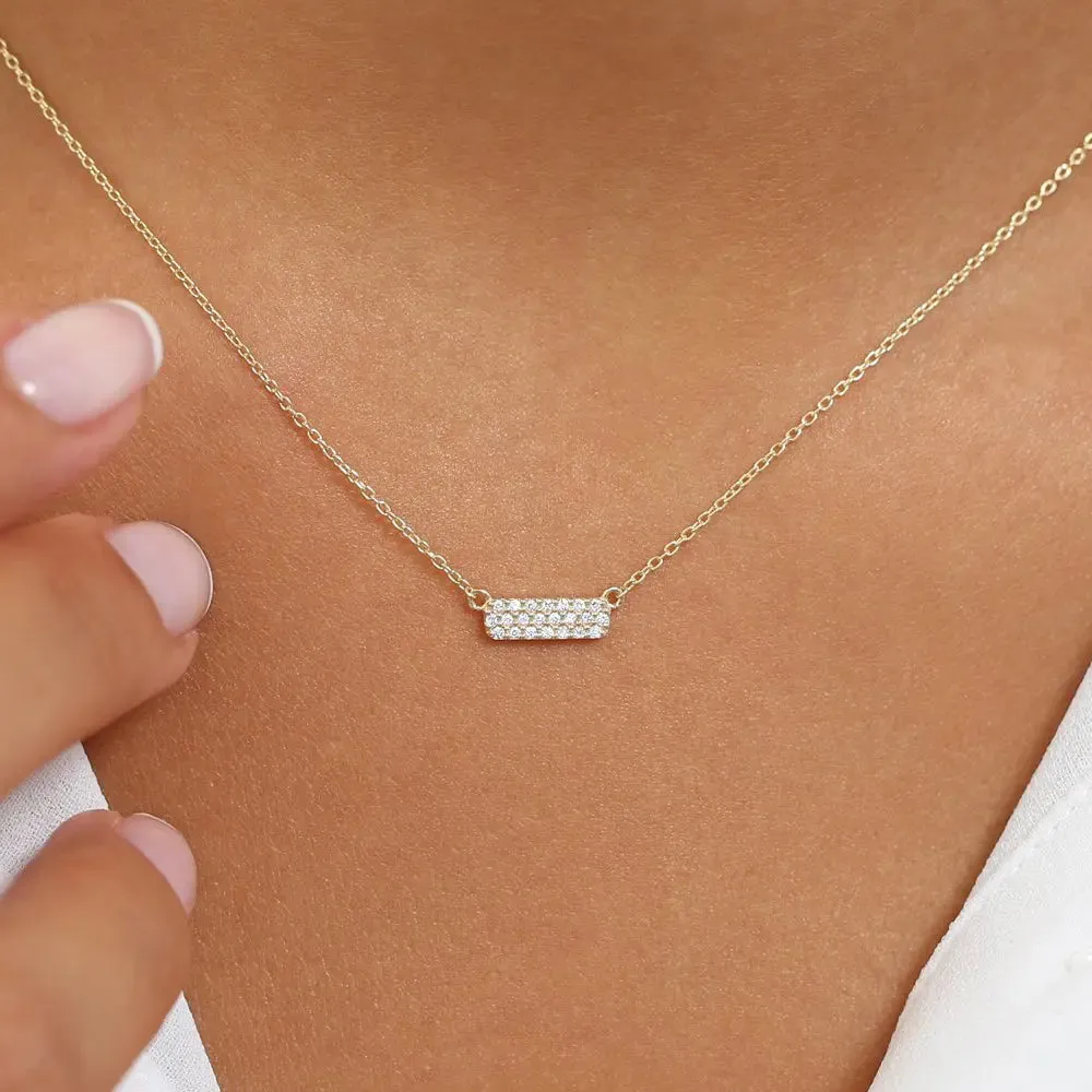 0.11CTW Diamond Bar Necklace