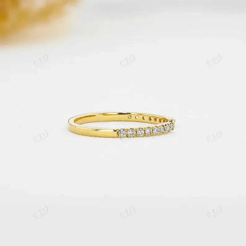 0.16CTW Round Diamond Open Shank Wedding Band