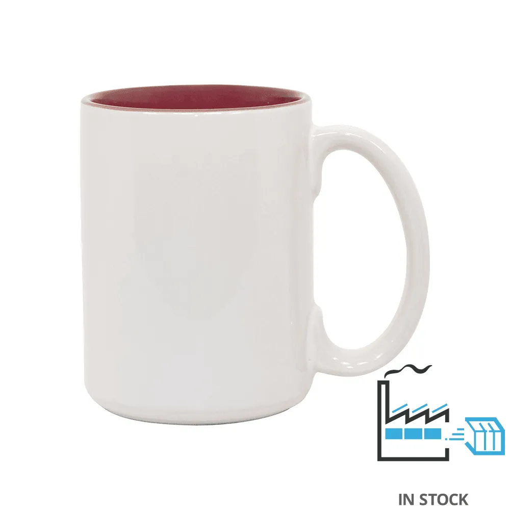 15 oz Two Tone Colored Mug - Maroon