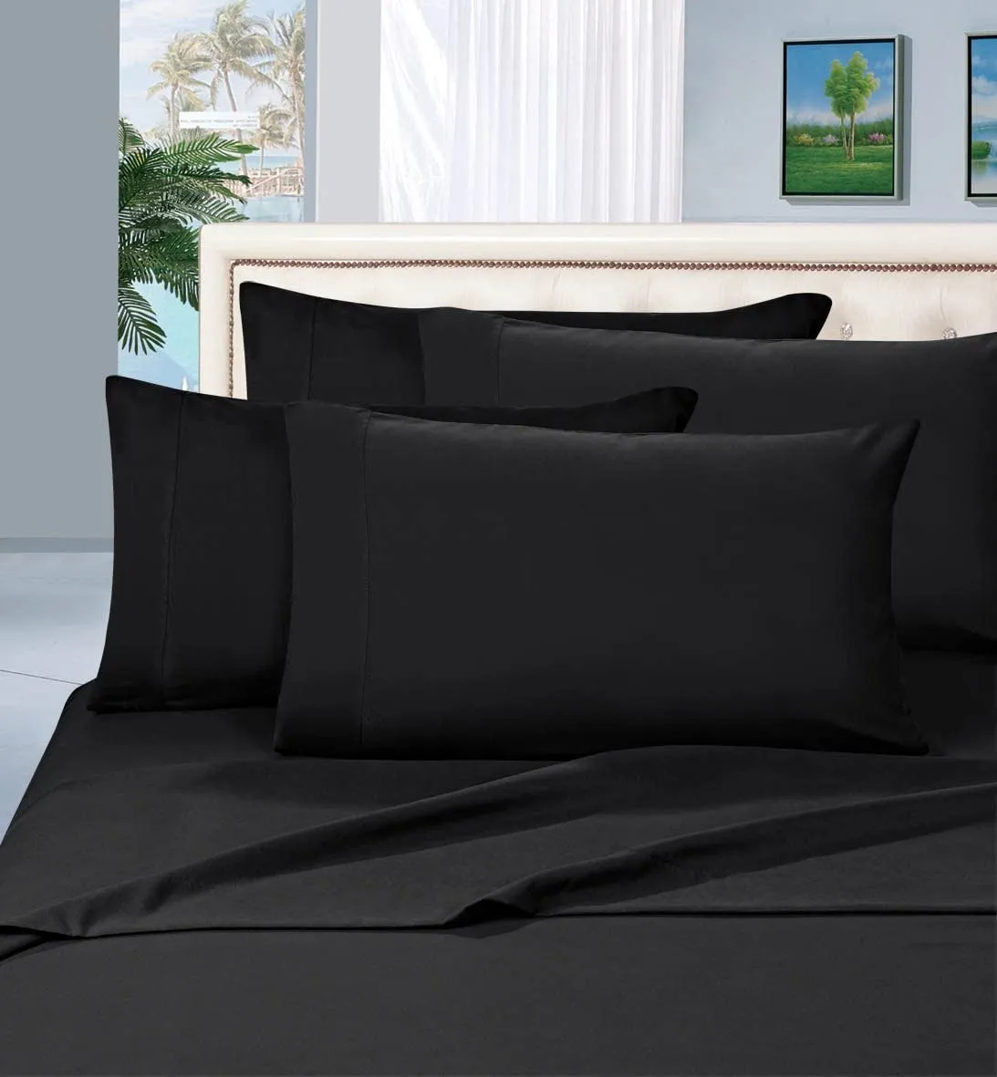 1500 Thread Count Egyptian Quality Silky Soft Wrinkle Resistant Luxury 6 pcs Bed Sheet Set