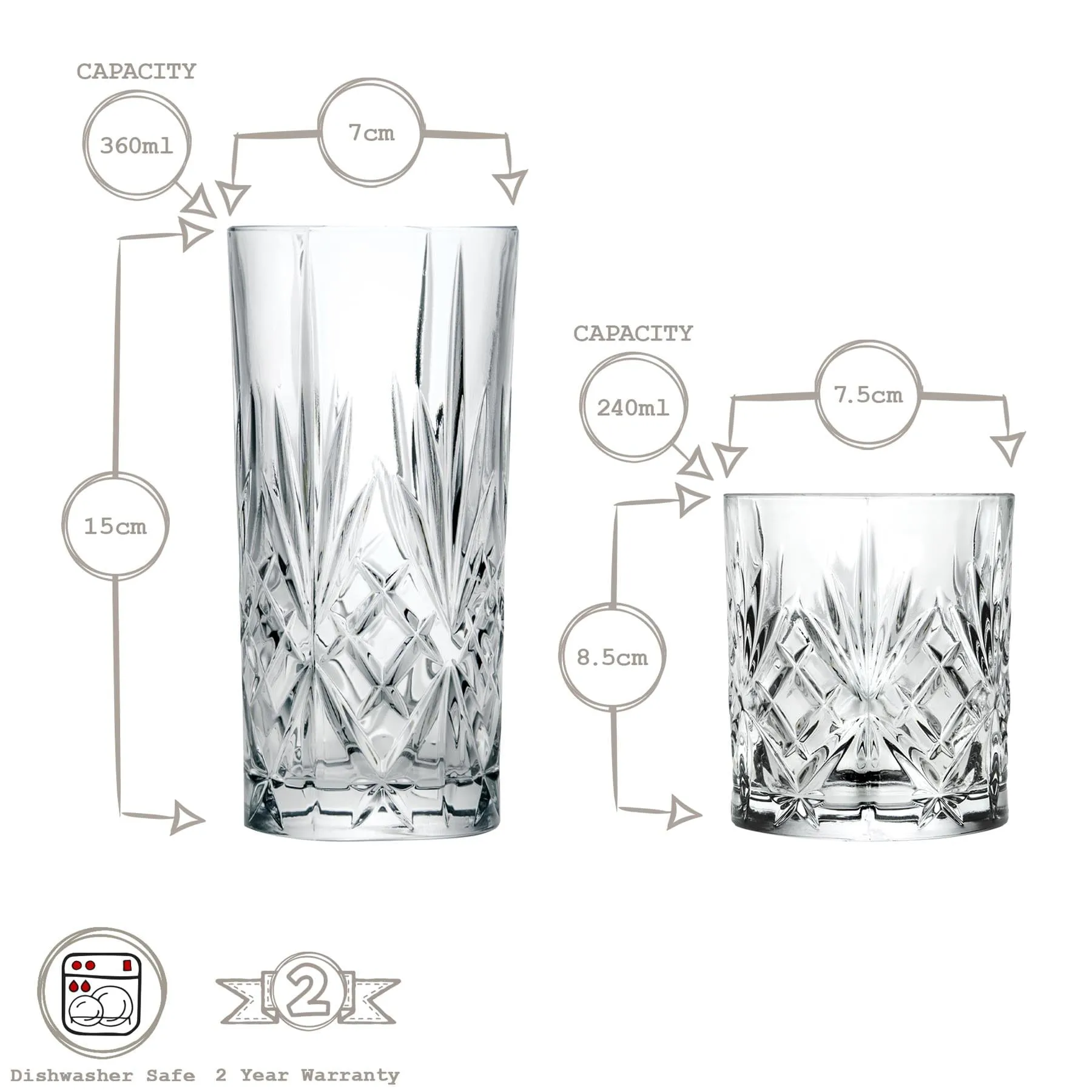 24pc Melodia Glassware Set - By RCR Crystal