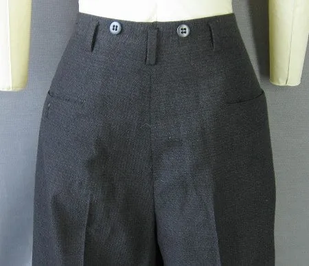 40s Vintage Pleated Front Pants Mens Cuffed 50s Baggy Large VFG