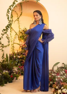 Abira Sapphire Satin Pre-Stitched Saree