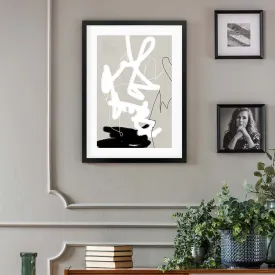 Abstract Lines on Beige Framed Art