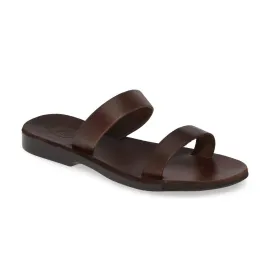 Ada - Leather Double Strap Sandal | Brown