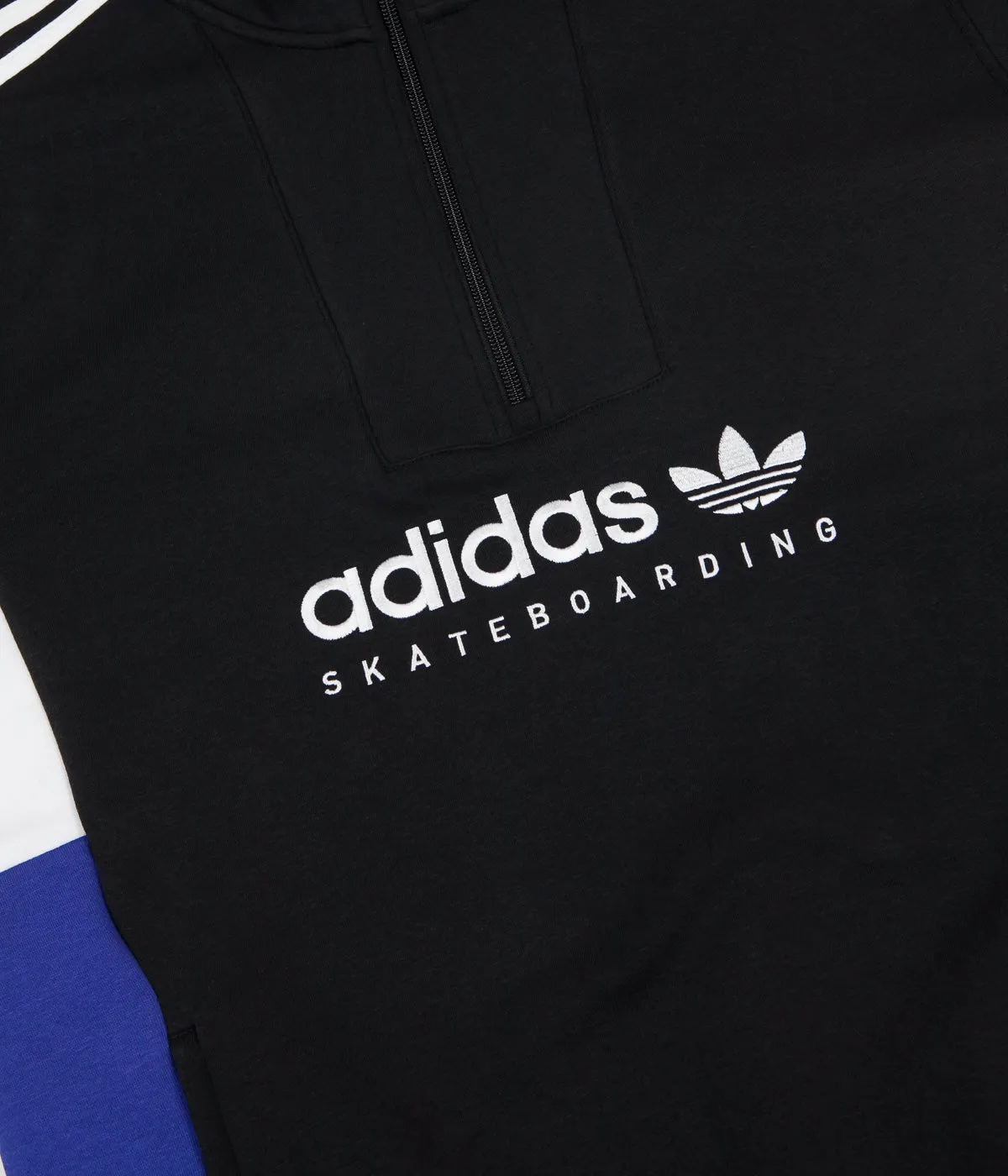 Adidas Apian Zip Neck Sweatshirt - Black / White / Active Blue