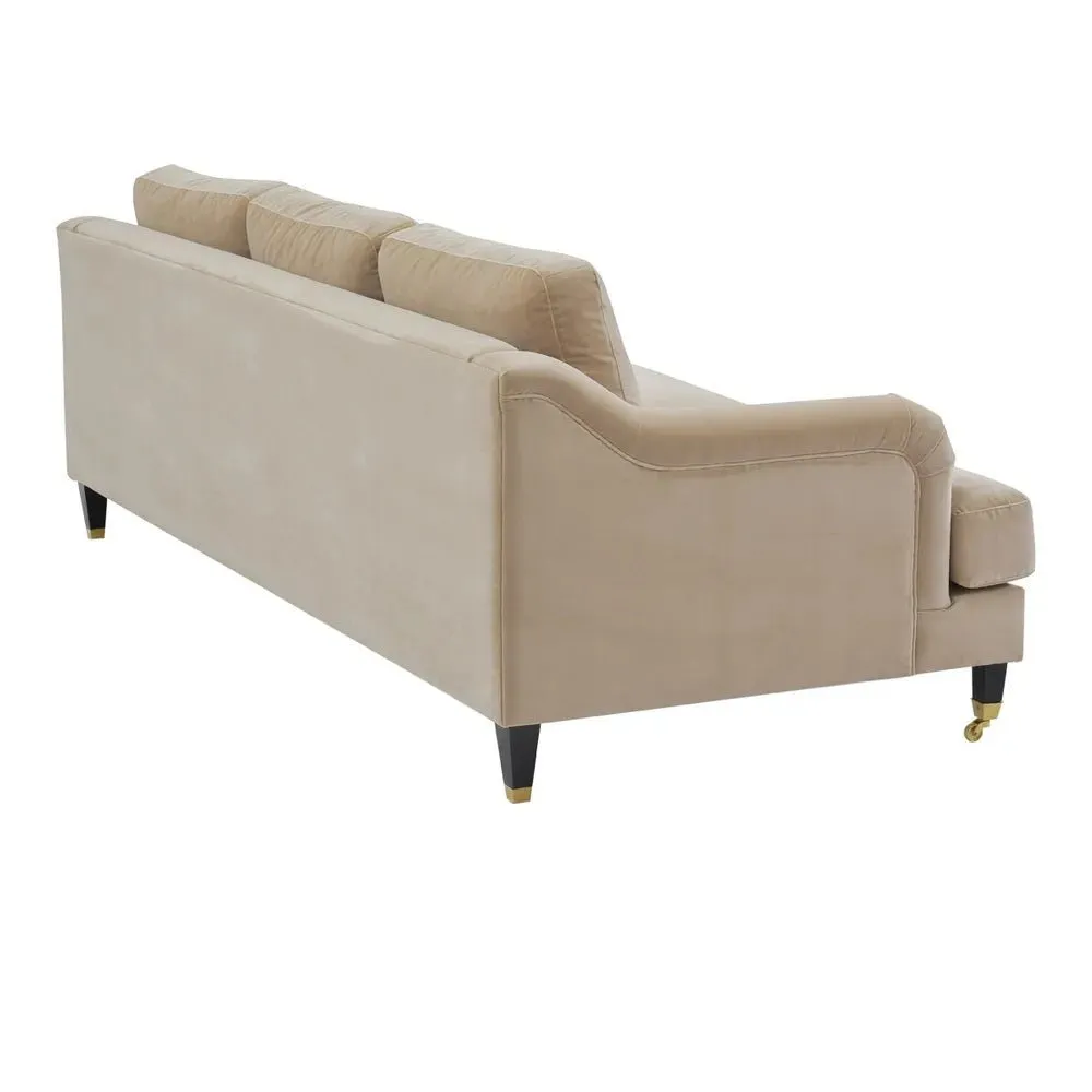 Aerin 3 Seater Sofa - Taupe Velvet 2.26m