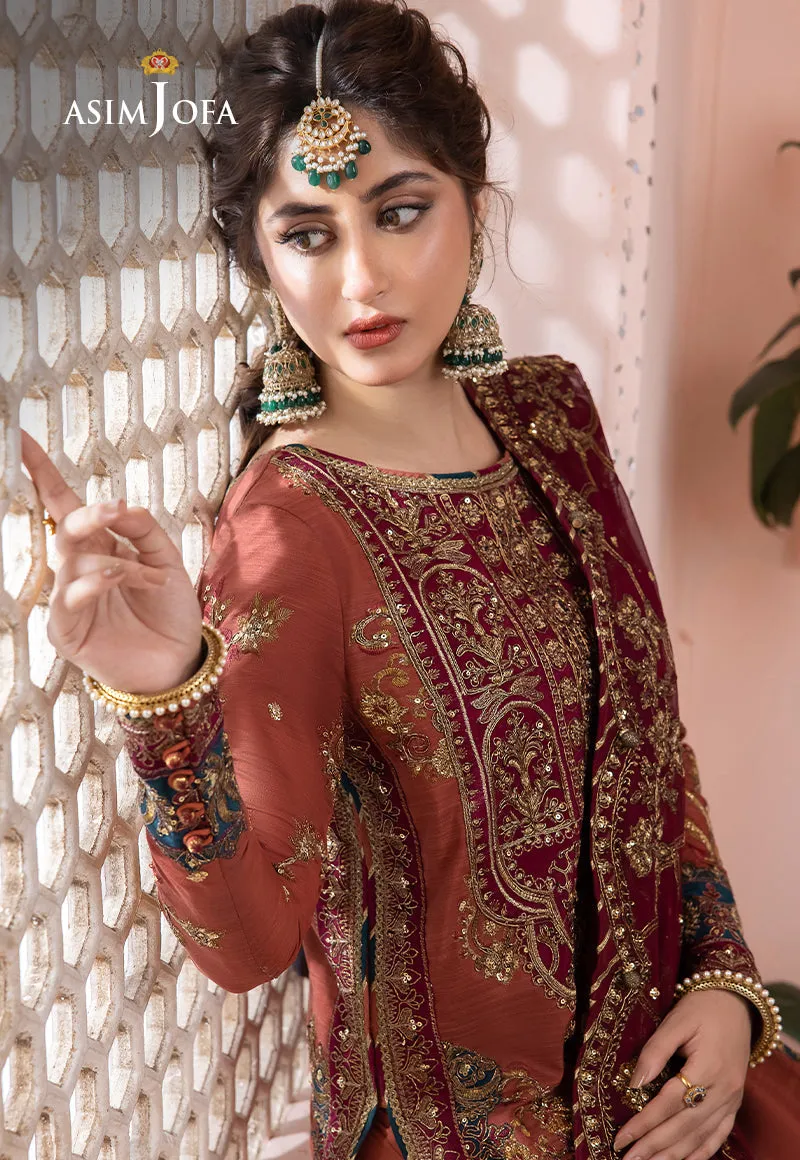 AJCC-01 DESIGNERS STITCHED EMBROIDERED RAW SILK 3 PCS