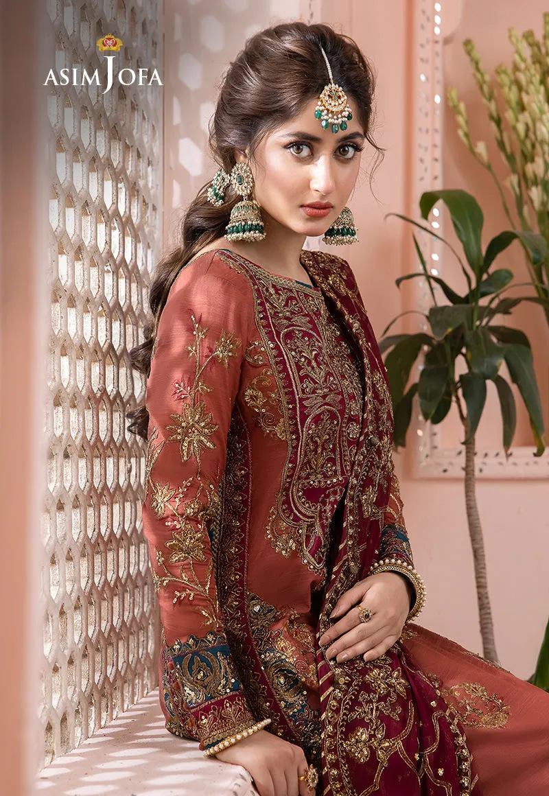 AJCC-01 DESIGNERS STITCHED EMBROIDERED RAW SILK 3 PCS