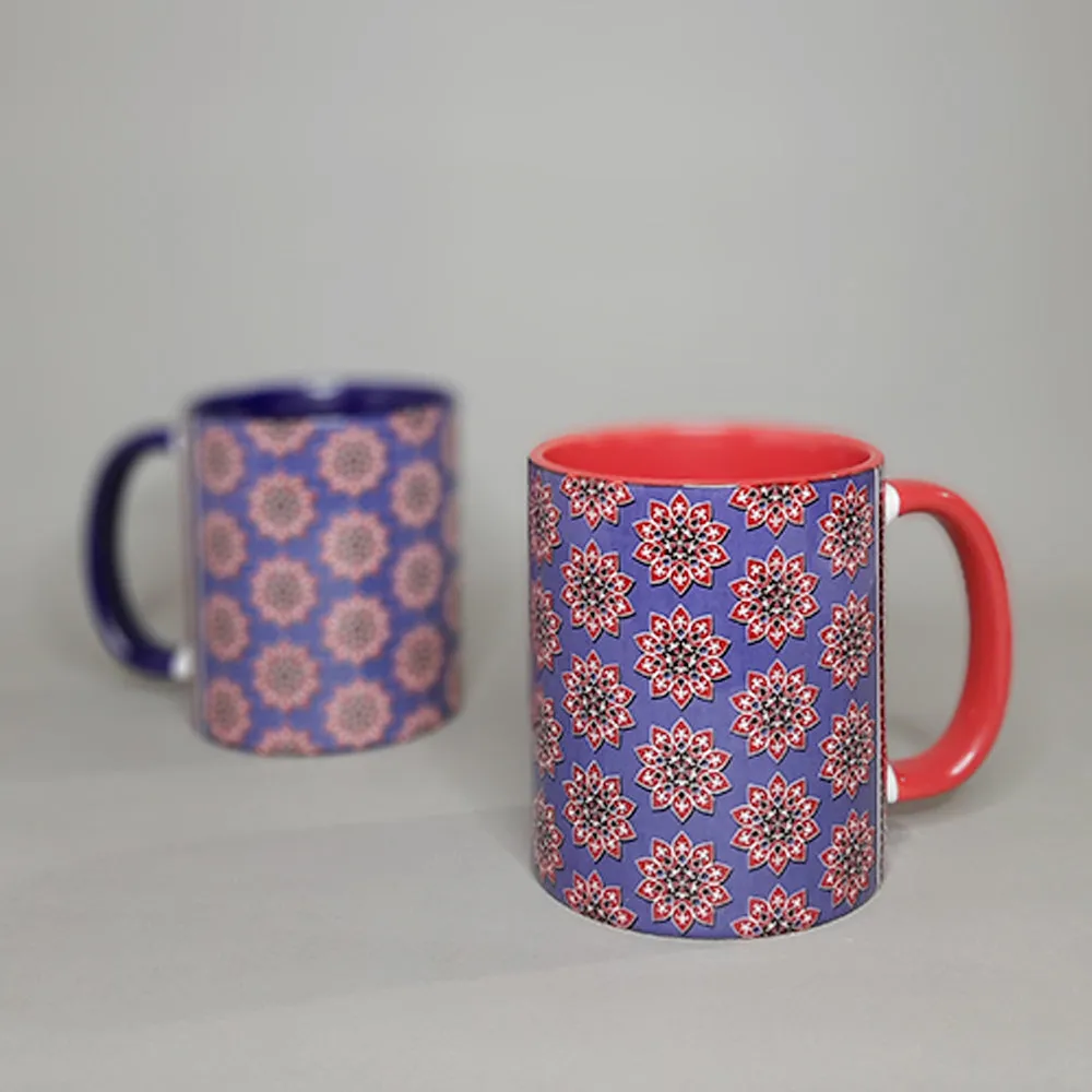 Ajrakh Coffee Mugs Set of 2 (300 ml each)