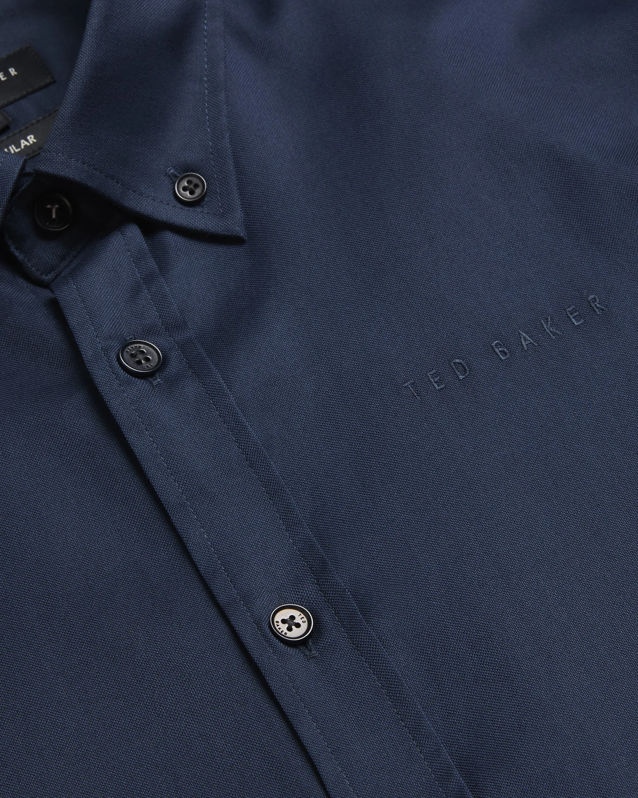 Allarde Ls Regular Branded Oxford Shirt Navy