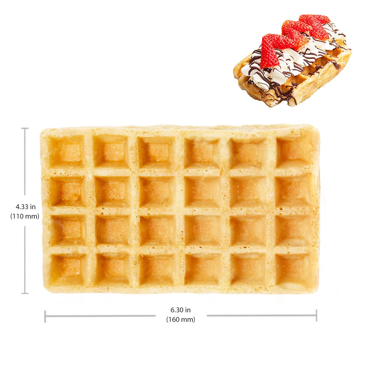 AP-31 Belgian Waffle Maker Thick | Belgian Waffle Iron Commercial | Rotating | 2 Pcs | Rectangular