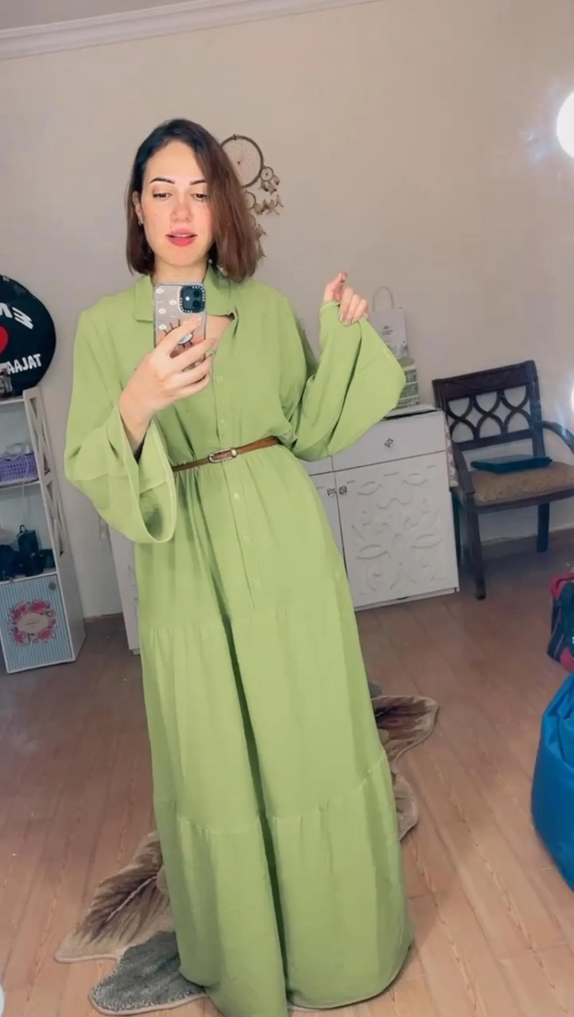 Apple Green crepe dress