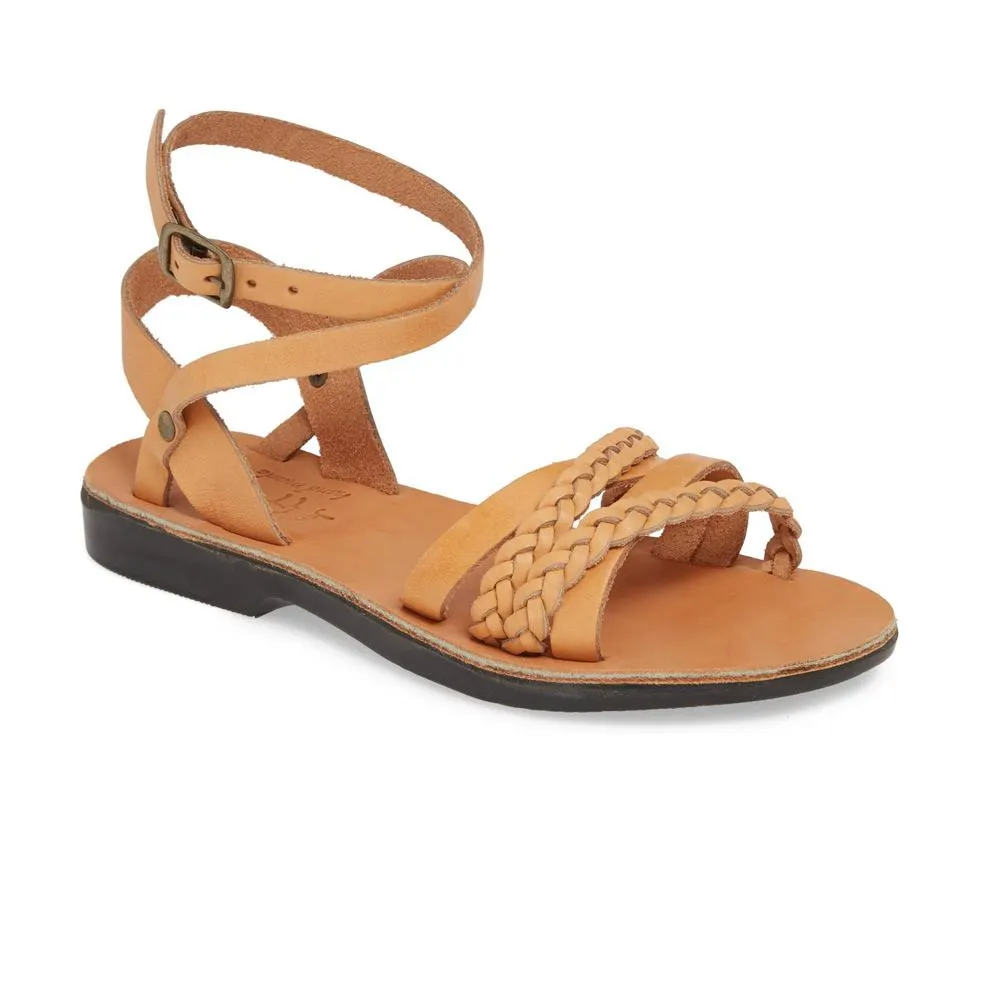 Asa - Leather Crossover Sandal | Tan