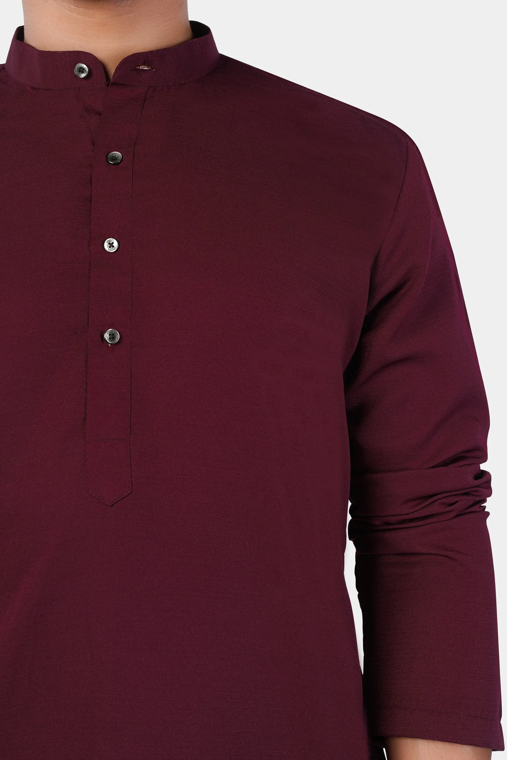 Aubergine Maroon Subtle Sheen Viscose Kurta