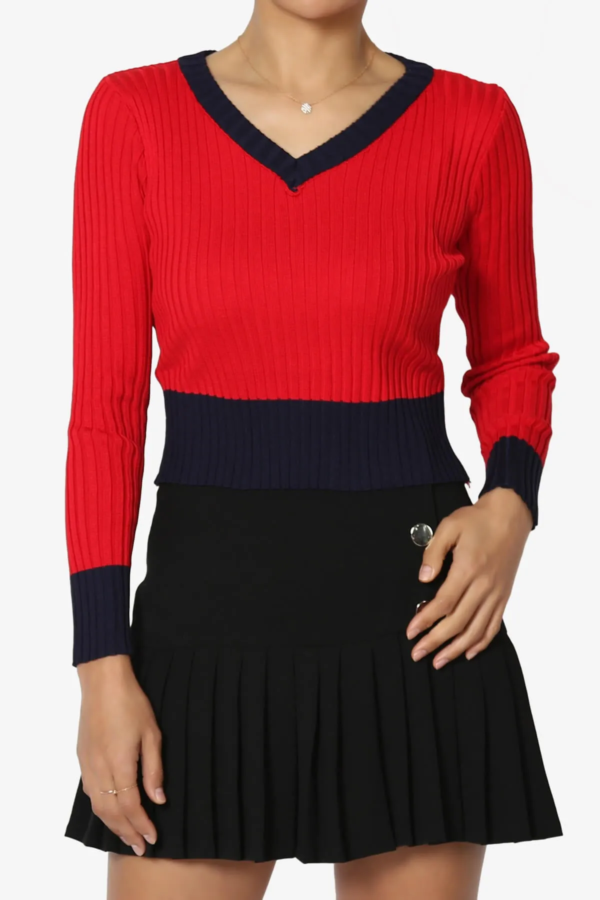 Avani Colorblock Ribbed Knit Top