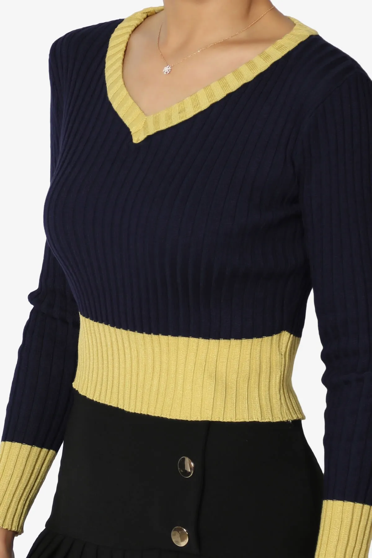 Avani Colorblock Ribbed Knit Top