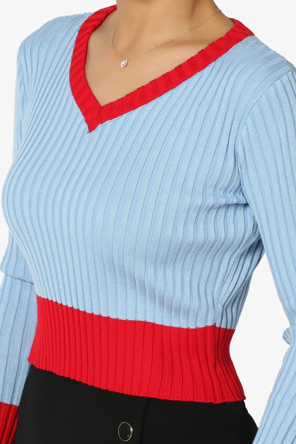 Avani Colorblock Ribbed Knit Top