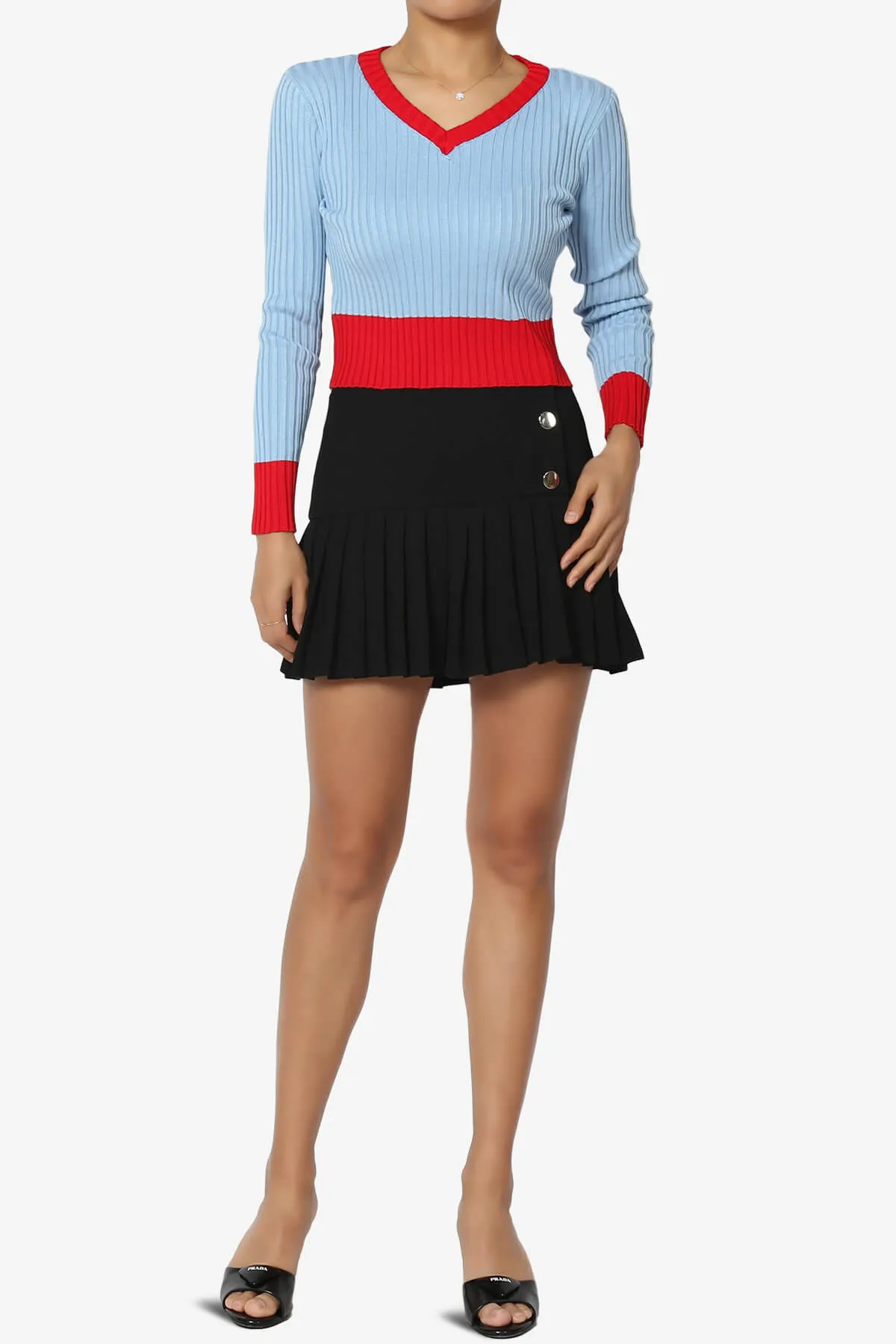 Avani Colorblock Ribbed Knit Top