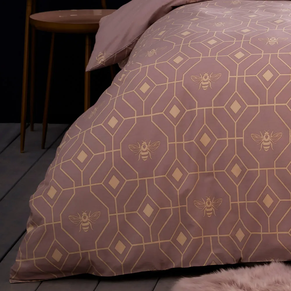 Bee Deco Geometric Duvet Cover Set Blush