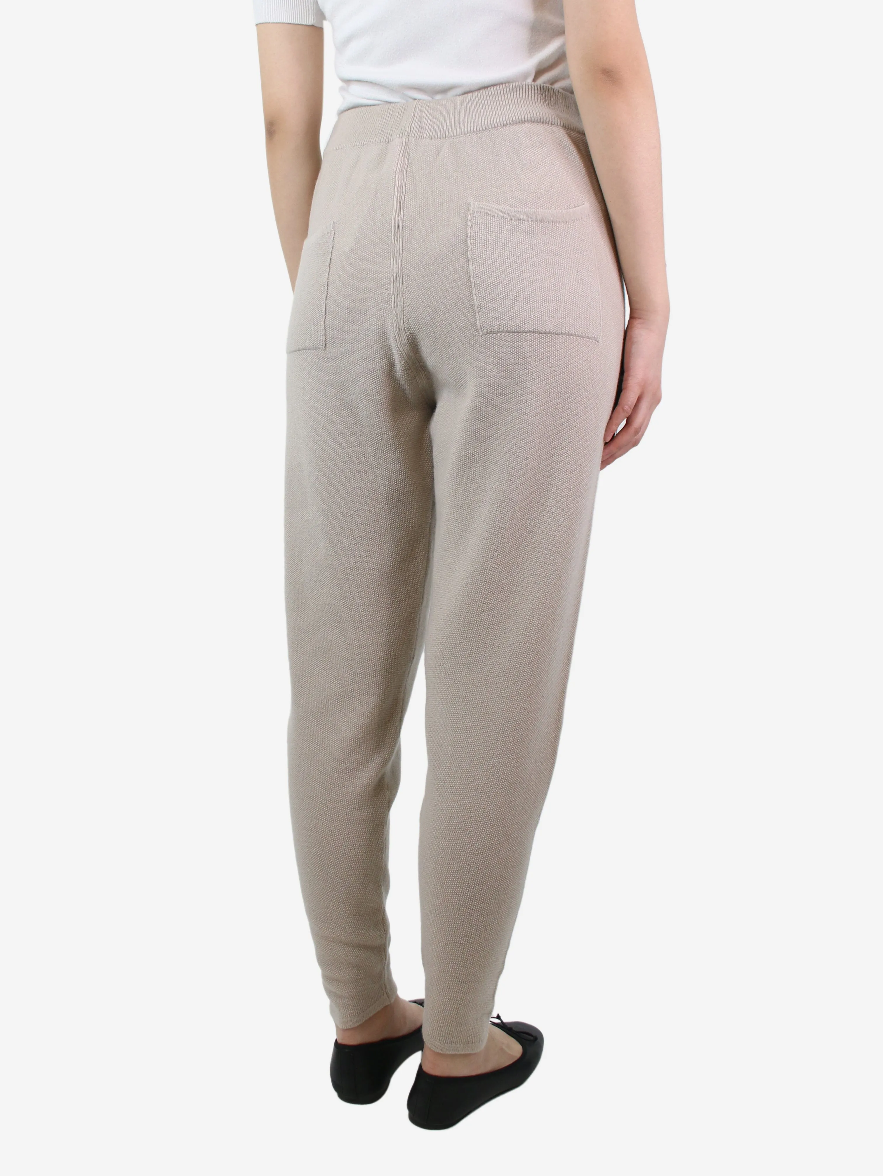 Beige cashmere joggers - size M