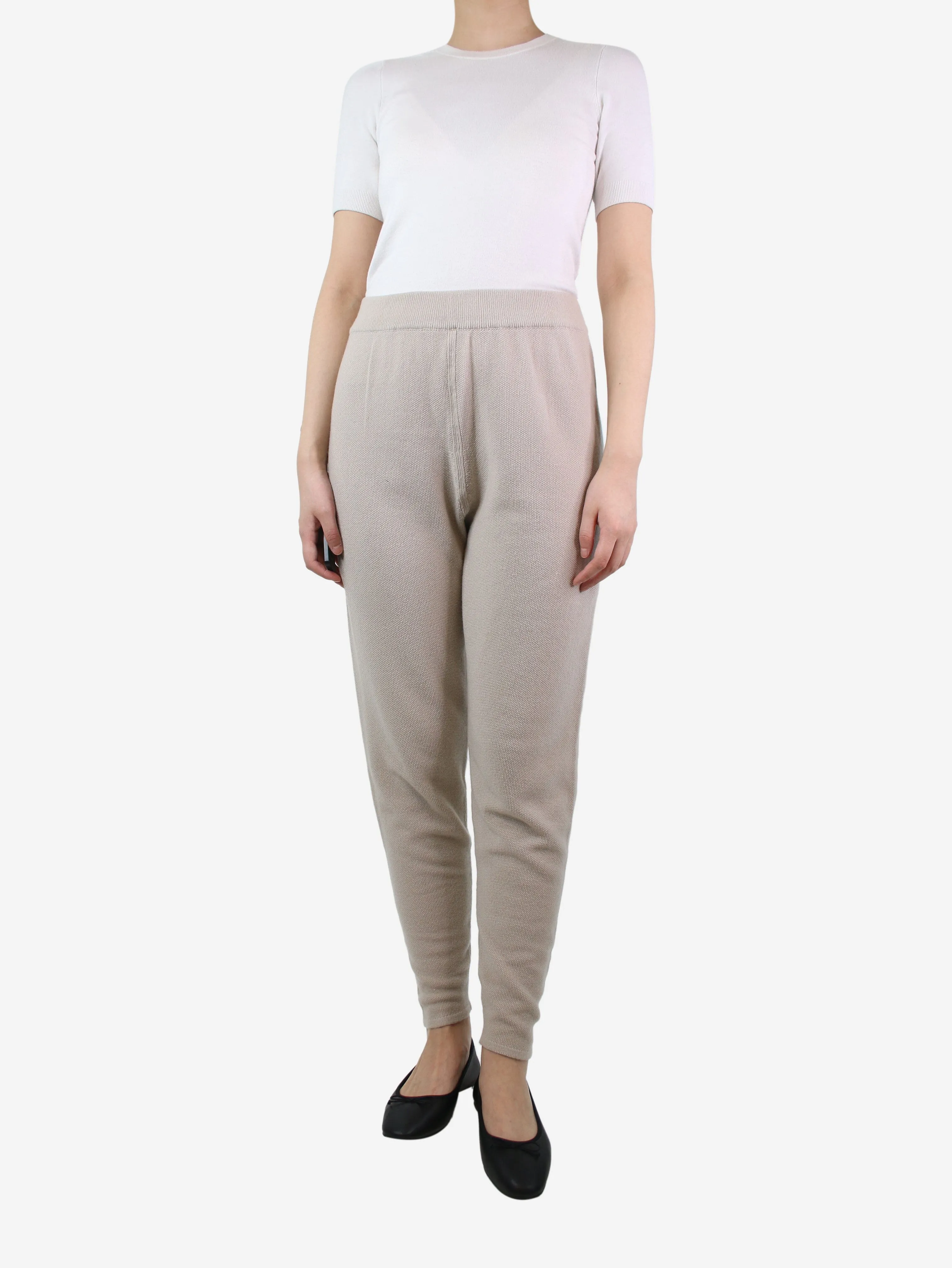 Beige cashmere joggers - size M