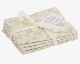 Beige Floral 4 Piece Cotton Fat Quarter Bundle