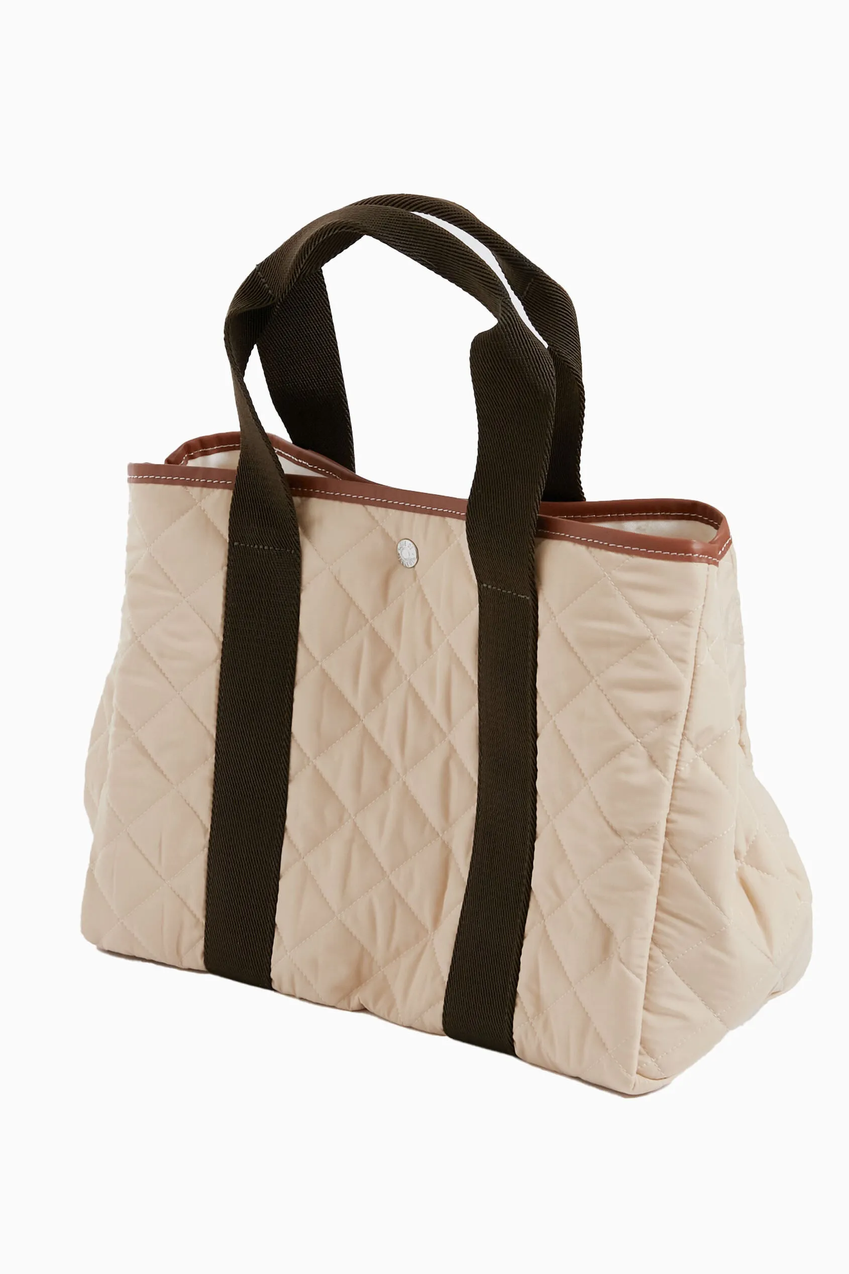 Beige Traversee M Quilted Tote