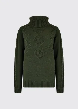 Belleek Chunky Roll Neck Sweater - Olive