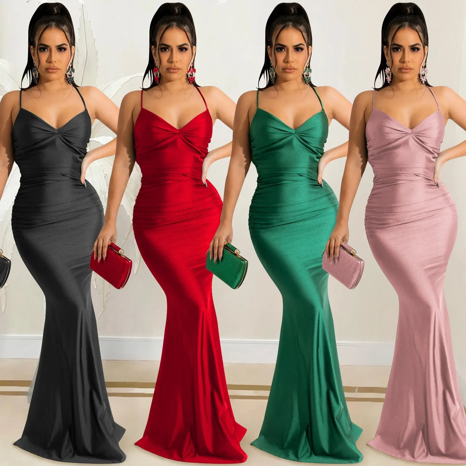 Bianca Ruched Stylish Mermaid Formal Dress