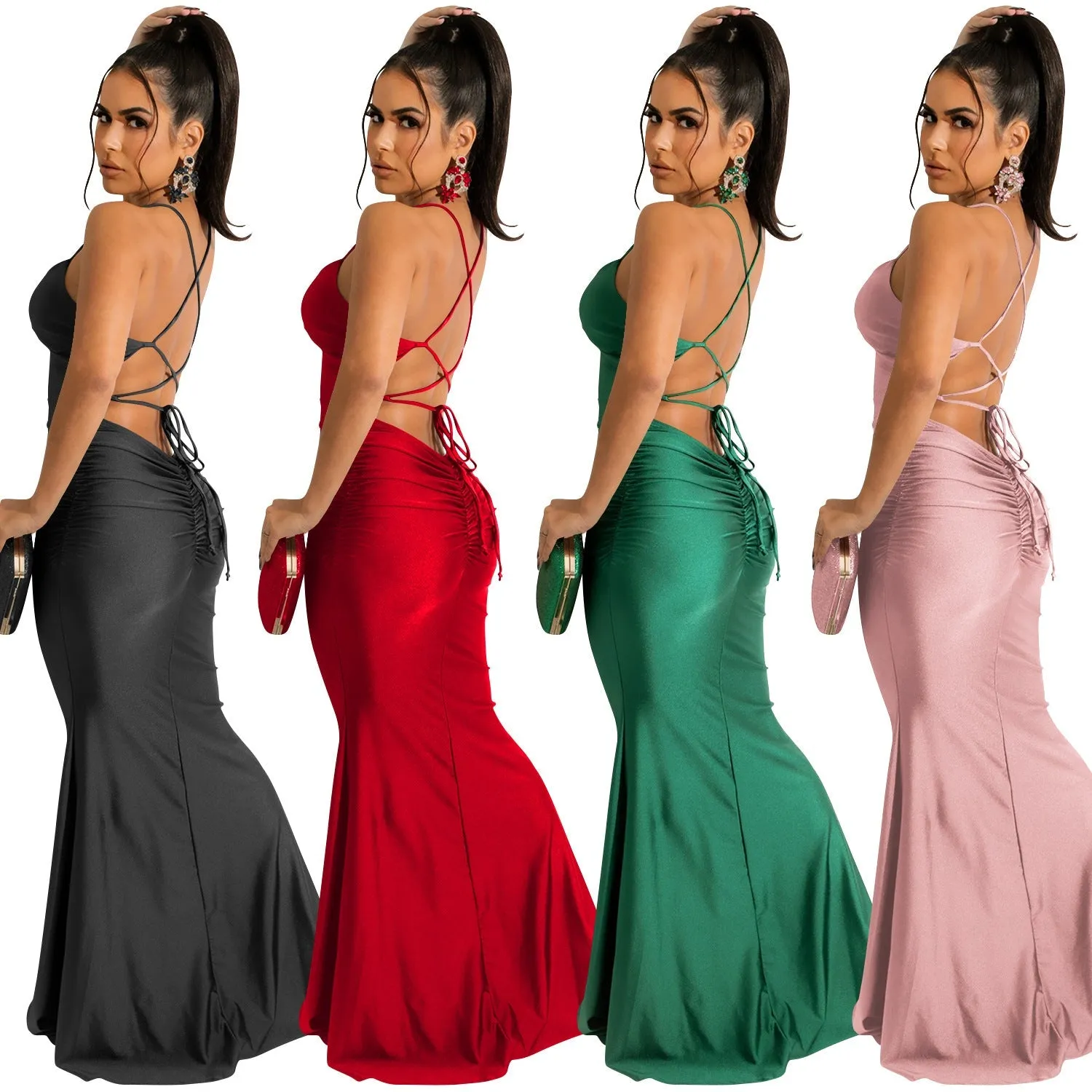 Bianca Ruched Stylish Mermaid Formal Dress