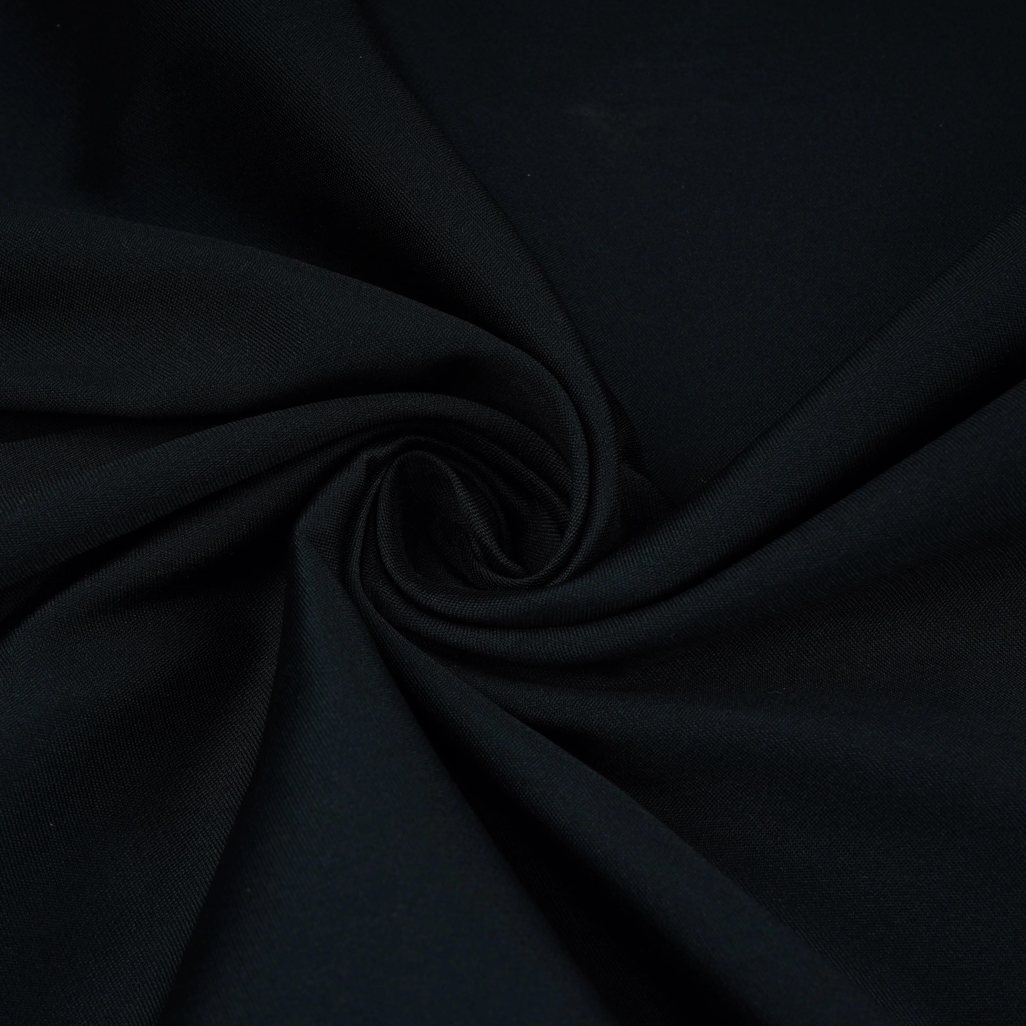 Black Solid Brocade Silk Fabric 20379