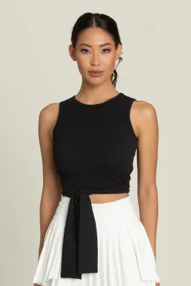 Black Tie Wrap Around Yoga Top