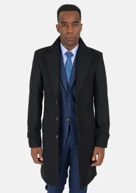 Black Wool Classic Overcoat