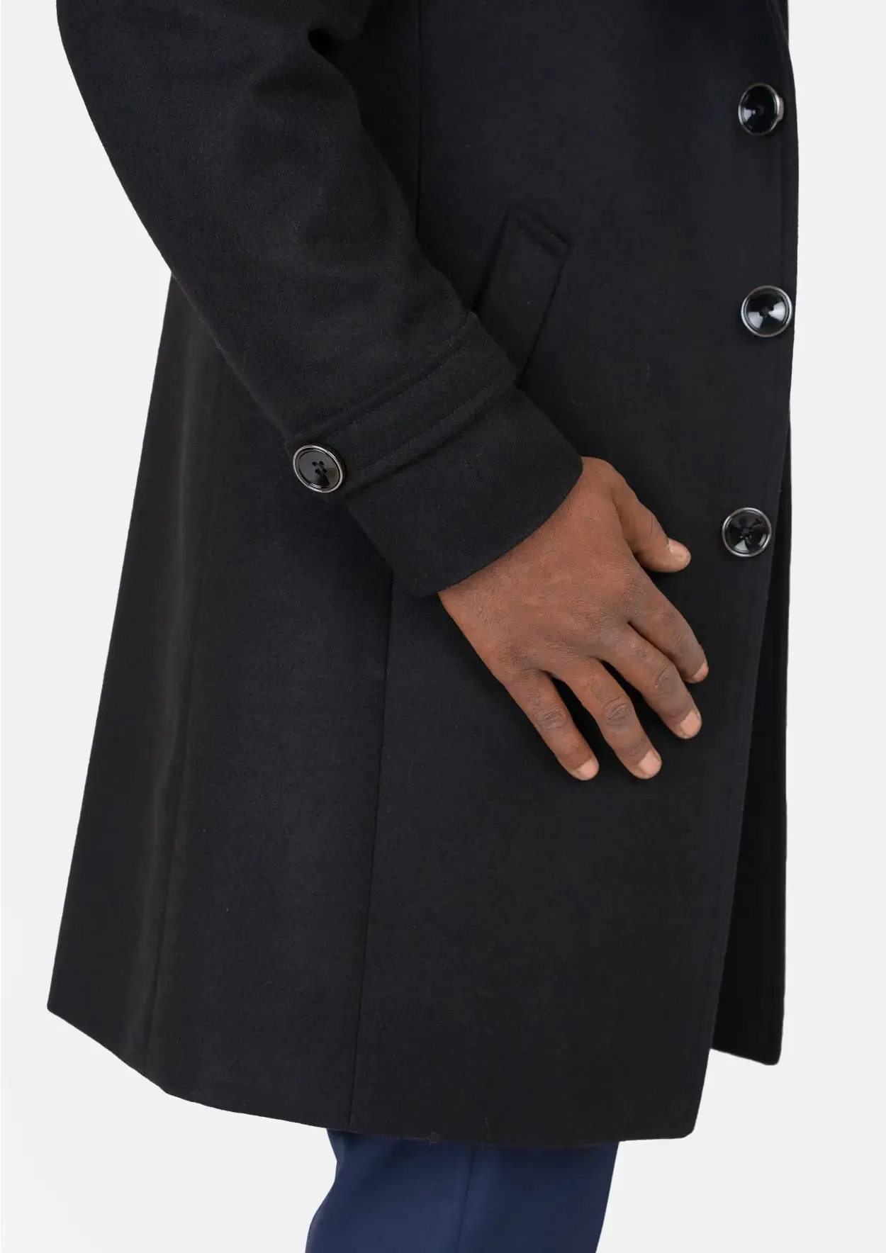 Black Wool Classic Overcoat