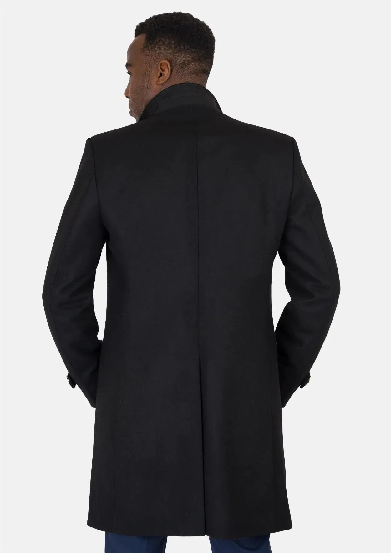 Black Wool Classic Overcoat