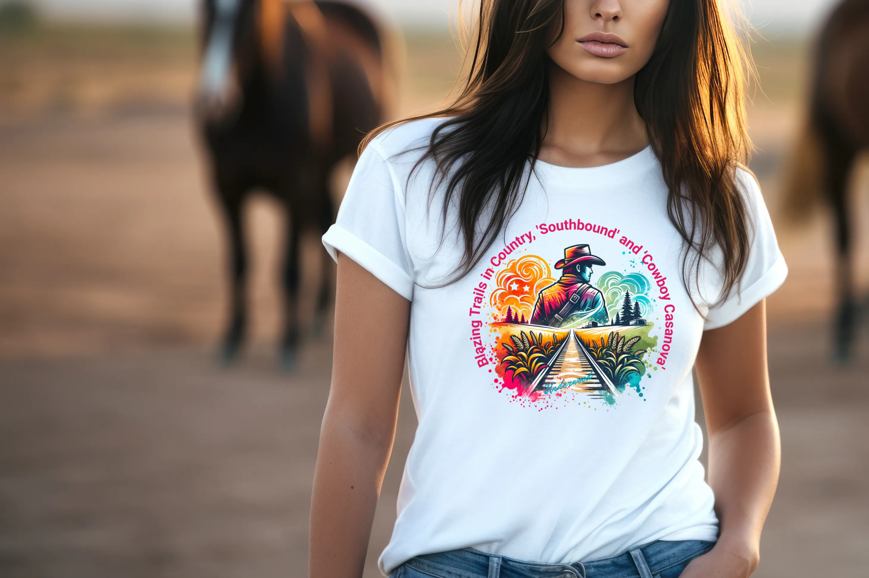 Blazing Trails in Country T Shirt, Western T-shirt, Country Music T-Shirt