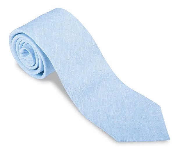 Blue Rishra Linen Necktie - F2842