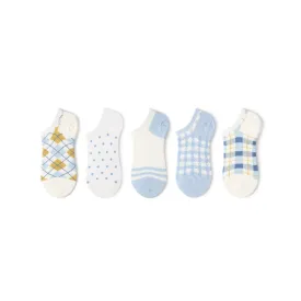 Blue Sky Summer Women 5pcs Ankle Socks Set