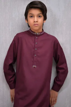 Boys Wash n Wear Kameez Shalwar Maroon