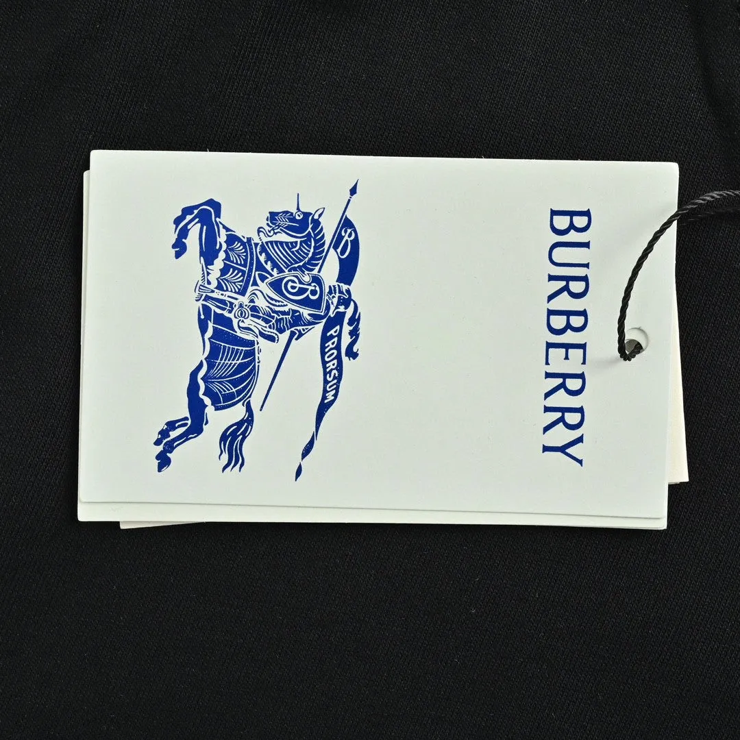 Burberry Black T-Shirt with Blue Equestrian Knight Logo