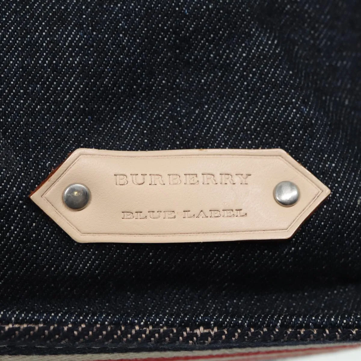 BURBERRY Blue Label Denim Hand Bag Canvas Navy  ti1891