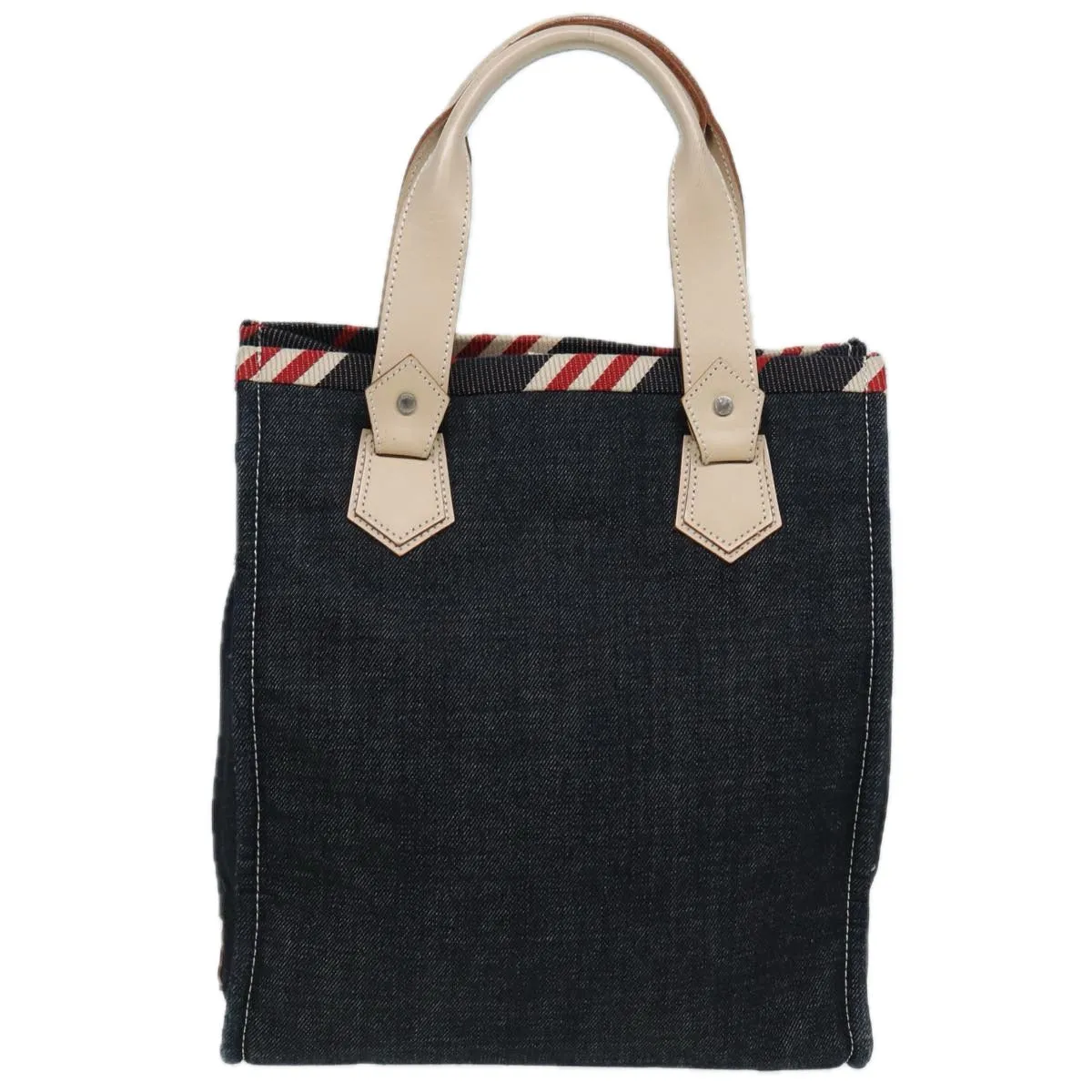 BURBERRY Blue Label Denim Hand Bag Canvas Navy  ti1891