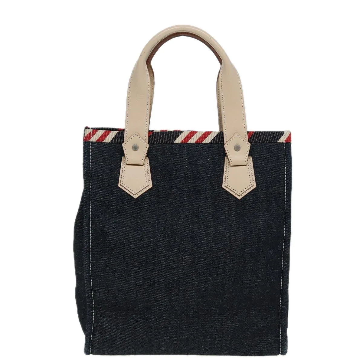 BURBERRY Blue Label Denim Hand Bag Canvas Navy  ti1891