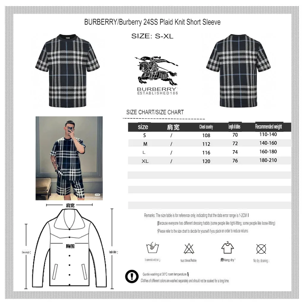 Burberry Navy Check T-Shirt