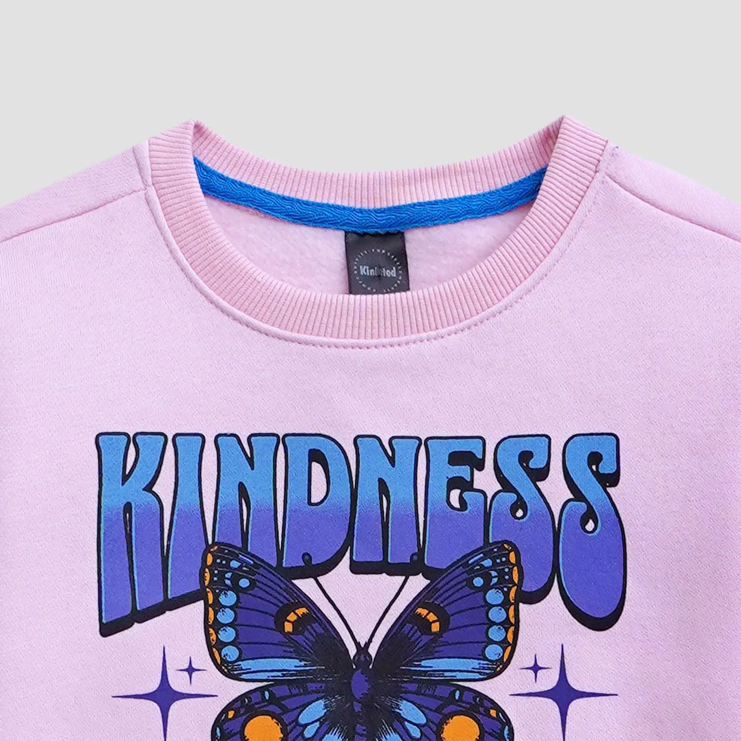 Butterfly Printed Sweatshirt in fleece for Girls