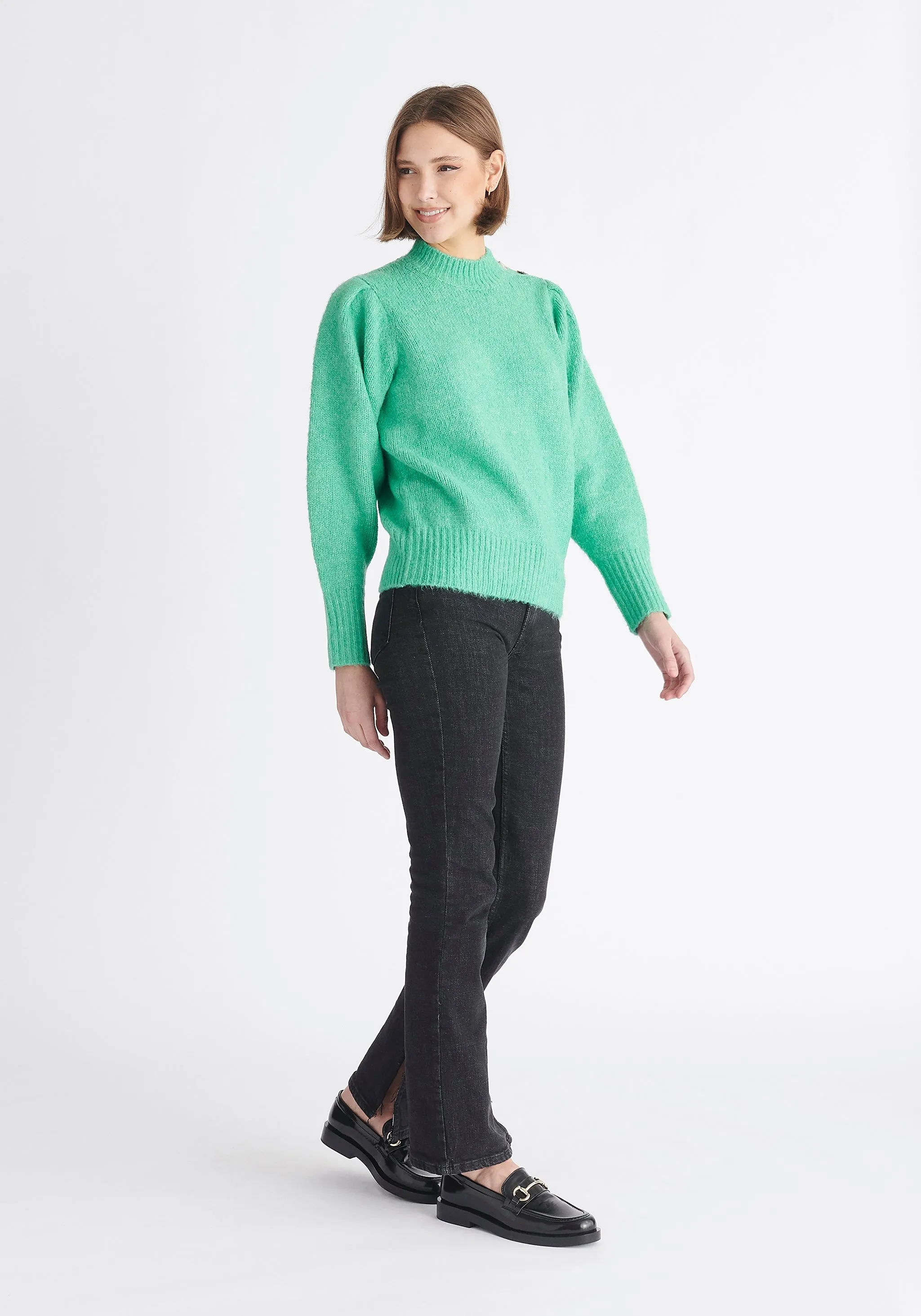 Buttoned Shoulder Jumper