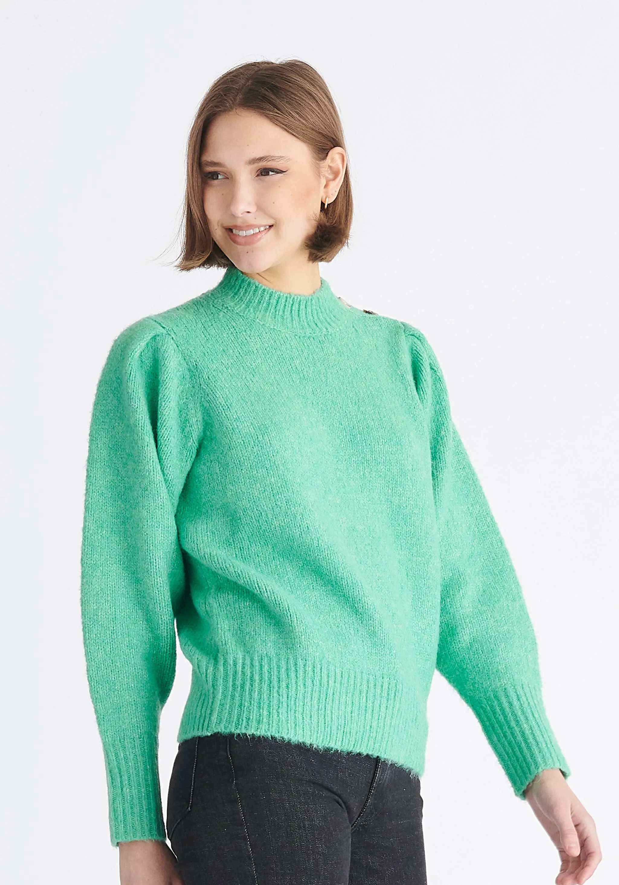 Buttoned Shoulder Jumper