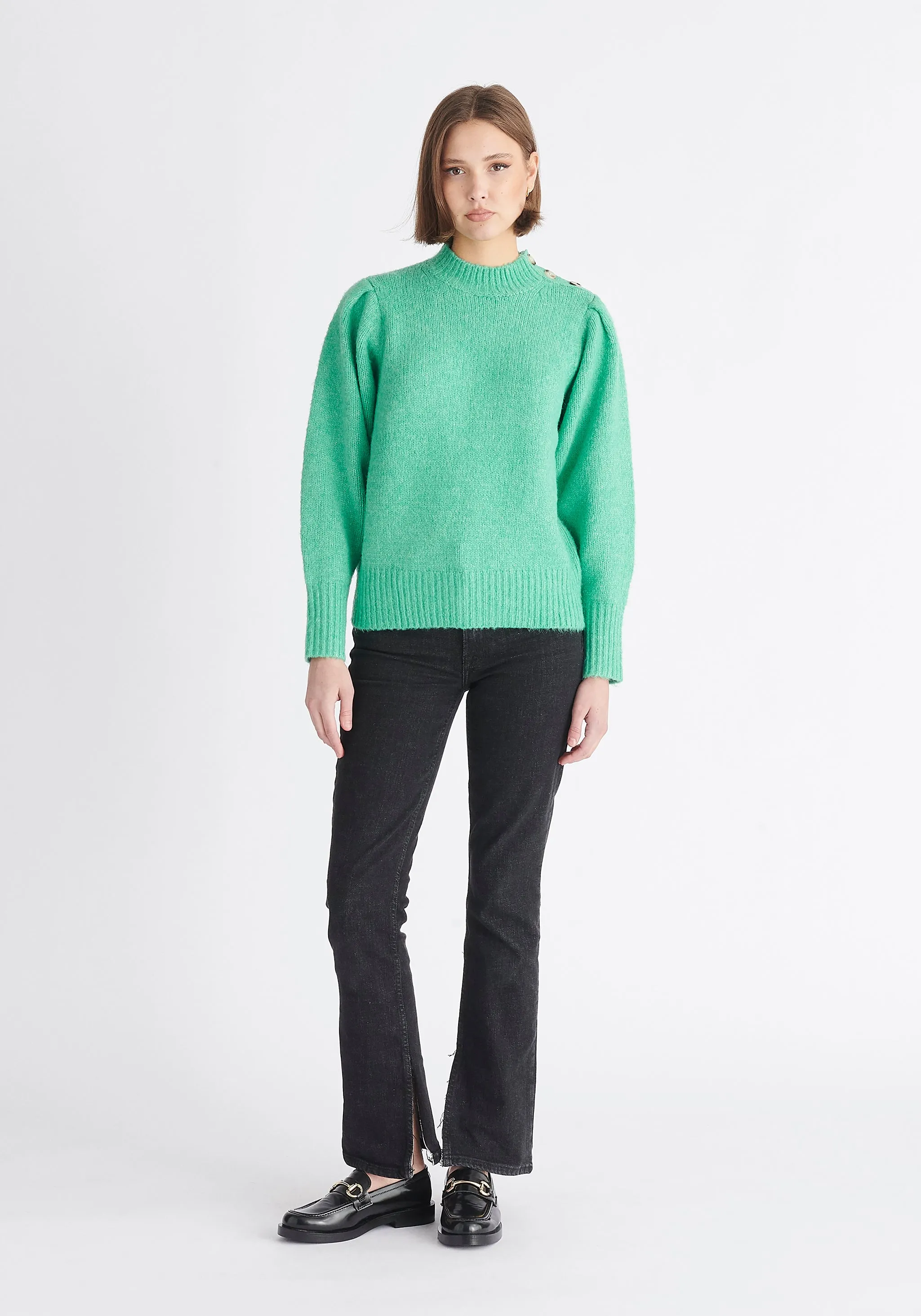 Buttoned Shoulder Jumper