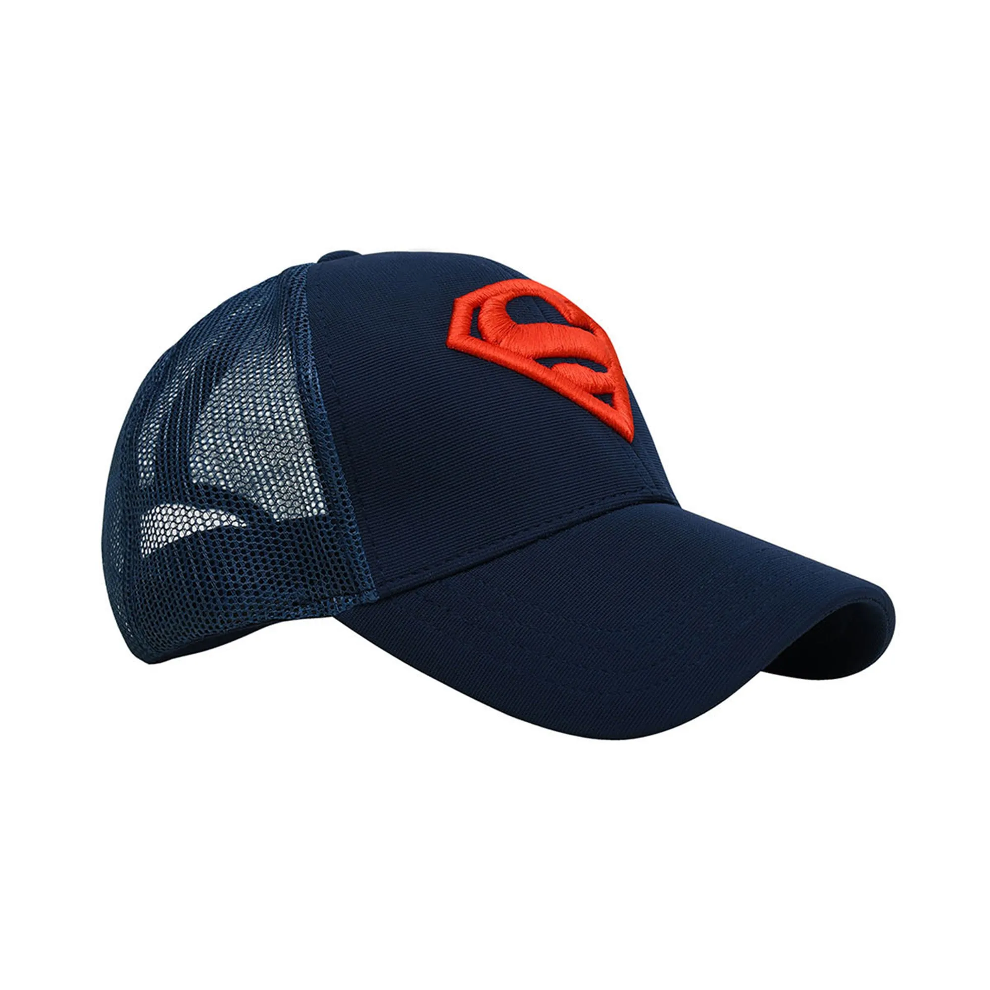 BZ Headwear SUPERMAN 6- Panel Unisex Trucker Cap - Navy, (Pack of 1/1U)